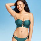 Women's Ring Front Longline Bikini Top - Xhilaration Cape Verde