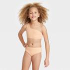 Girls' Solid Vacay Mode Bikini Sets - Art Class Peach Orange