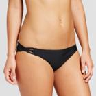 Women's Strappy Cheeky Bikini Bottom - Xhilaration Black
