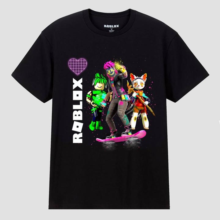 Girls' Roblox Short Sleeve Hoverboard Shirt - Black