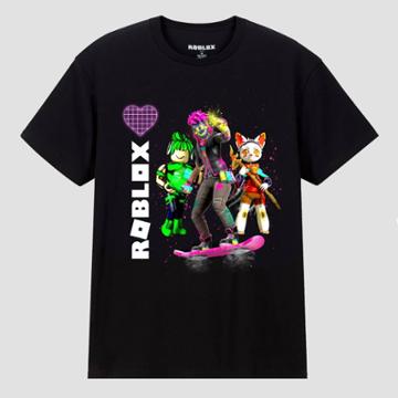 Girls' Roblox Short Sleeve Hoverboard Shirt - Black