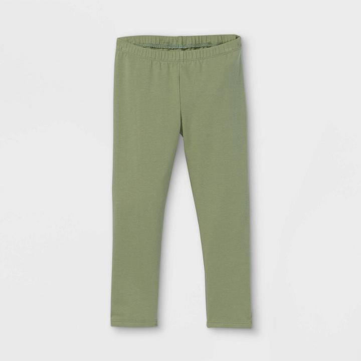 Toddler Girls' Solid Leggings - Cat & Jack Olive Green