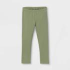 Toddler Girls' Solid Leggings - Cat & Jack Olive Green
