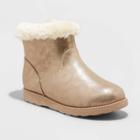 Girls' Mila Zipper Slip-on Winter Shearling Style Boots - Cat & Jack Gold