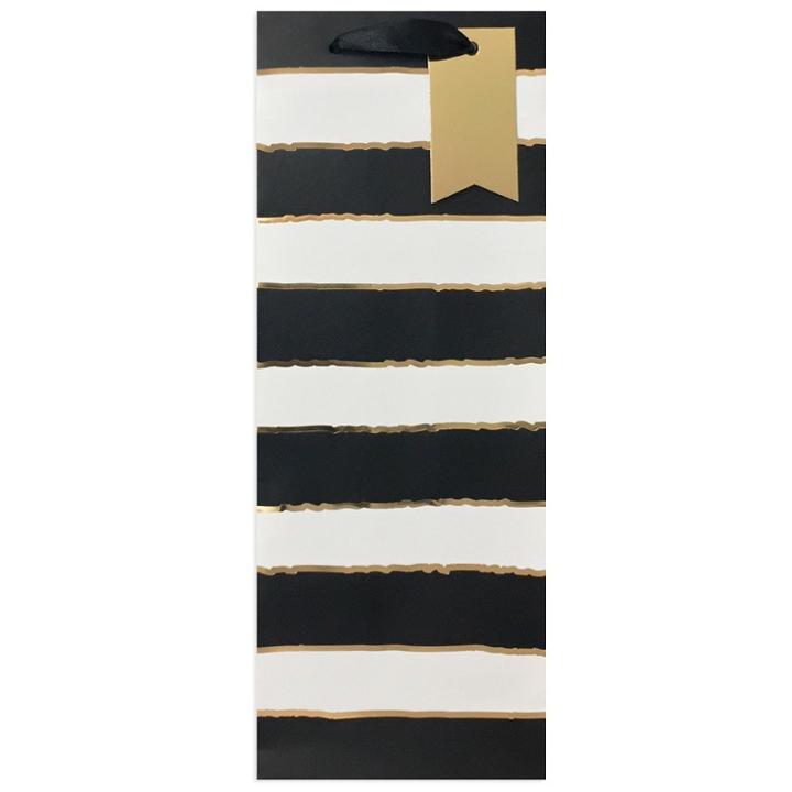 Paper Riot Co. Stripes Wine Bag - Spritz , White Black