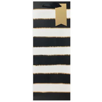Paper Riot Co. Stripes Wine Bag - Spritz , White Black