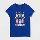 Girls' 'treat Yourself' Short Sleeve Graphic T-shirt - Cat & Jack Royal Blue