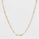 Gold Plated Figaro Bar Initial 'p' Chain Necklace - A New Day Gold