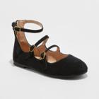 Girls' Valera Strappy Metallic Ballets Flats - Cat & Jack Black 1, Girl's,