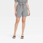 Women's Floral Print High-rise Shorts - Who What Wear Black/white