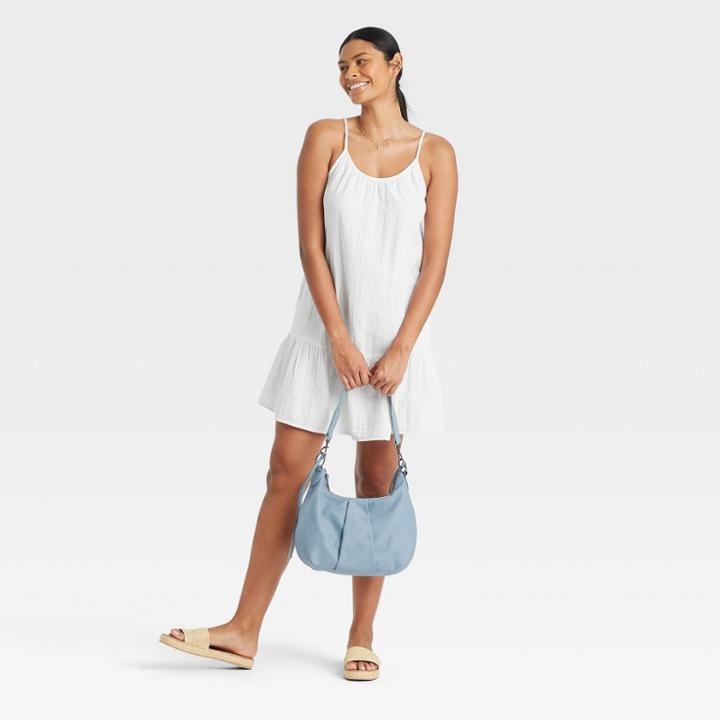 Women's Sleeveless Tiered Gauze Dress - Universal Thread True White