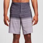 Men's Big & Tall Stripe Hybrid Swim Shorts 10.5 - Mossimo Supply Co. Black