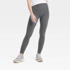 Women's High-waist Cotton Seamless Fleece Lined Leggings - A New Day Heather Gray