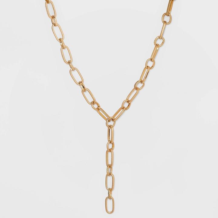 Oval Link Y Necklace - Universal Thread Gold