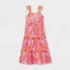 Girls' Sleeveless Mixed Media Tiered Maxi Dress - Cat & Jack Orange