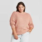 Women's Plus Size Crewneck Pullover Sweater - Universal Thread Blush Pink