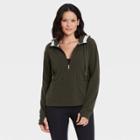 Women's Microfleece Pullover Sweatshirt - All In Motion Olive Green