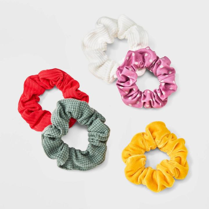 Kids' 5pk Hair Twisters - Cat & Jack Teal/rust