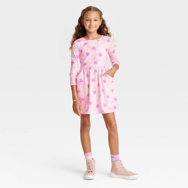 Girls' Printed Long Sleeve Dress - Cat & Jack