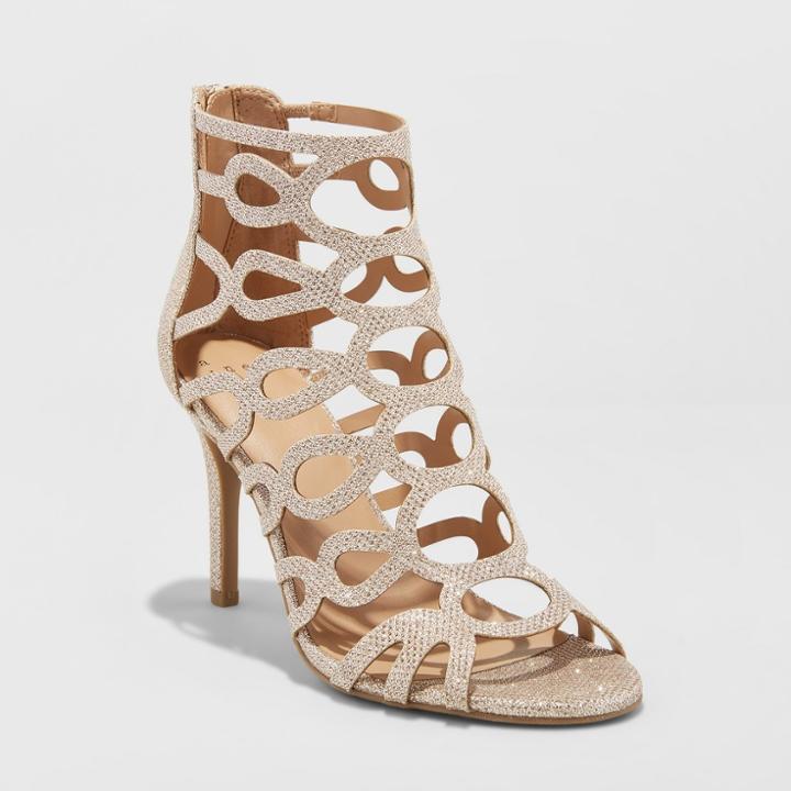 Target Women's Jillian Caged Heel Pumps - A New Day Gold