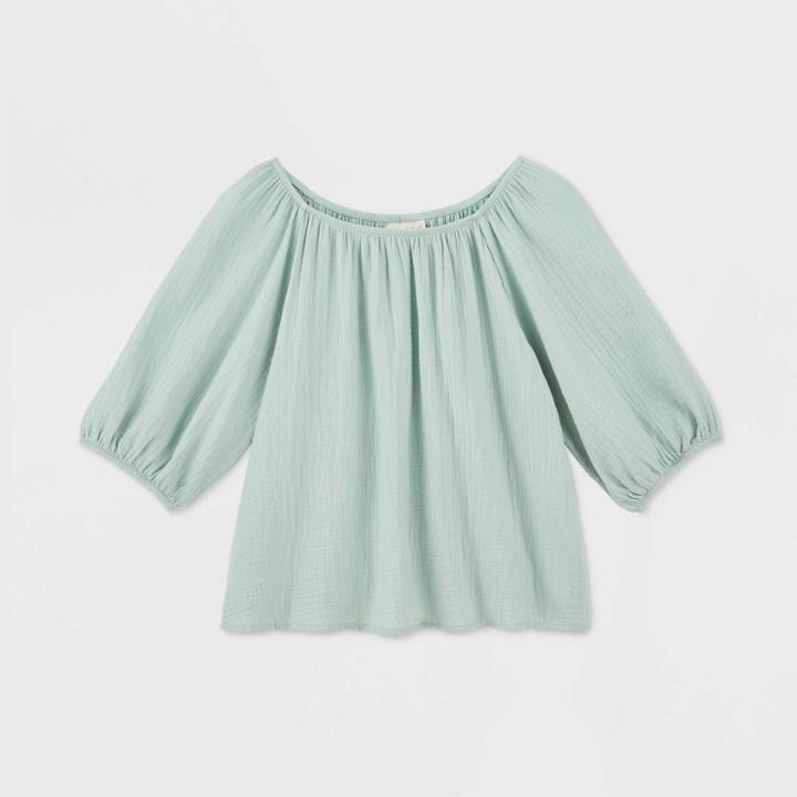 Women's Bubble Elbow Sleeve Blouse - Universal Thread Mint Xs, Women's, Green
