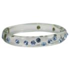 Women's Zirconite Jewelled Colored Stones In Clear Bangles-blue, Blue