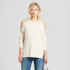 Women's Long Sleeve Tie Shoulder Sweater - Who What Wear White