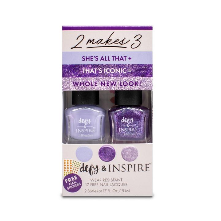 Defy & Inspire 2 Makes 3 Duo Nail Art Kit - Keep It 100 + That's Iconic