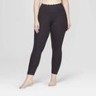 Target Women's Plus Size Premium High-waisted 7/8 Scallop Leggings - Joylab Black