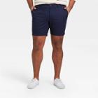 Men's 7 Flat Front Shorts - Goodfellow & Co Xavier Navy 28, Xavier Blue