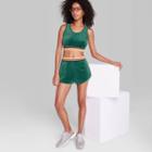 Women's Mid-rise Velour Track Shorts - Wild Fable Green