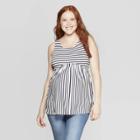 Maternity Striped Sleeveless Scoop Neck T-shirt - Isabel Maternity By Ingrid & Isabel Navy Xs, Women's, Blue