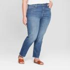 Women's Plus Size Fray Hem Straight Jeans - Universal Thread Dark Wash