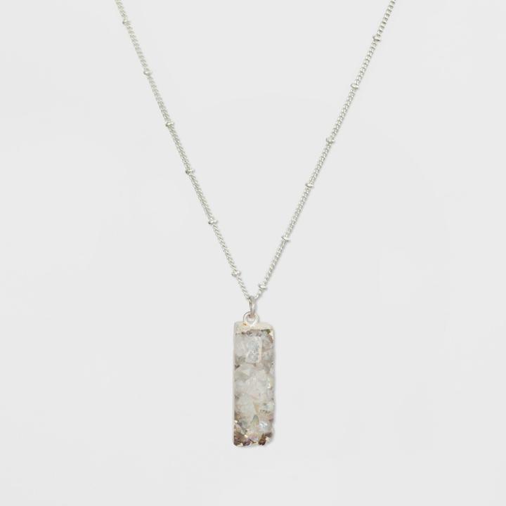 Semi Precious Druzzy Necklace - Universal Thread White/silver