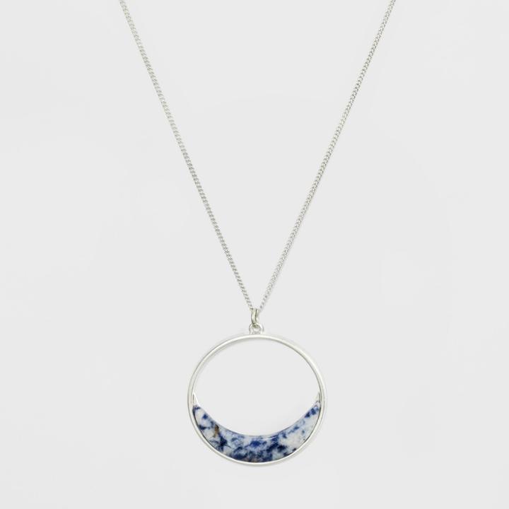 Semi Precious Sodalite Fashion Necklace - Universal Thread Blue/silver