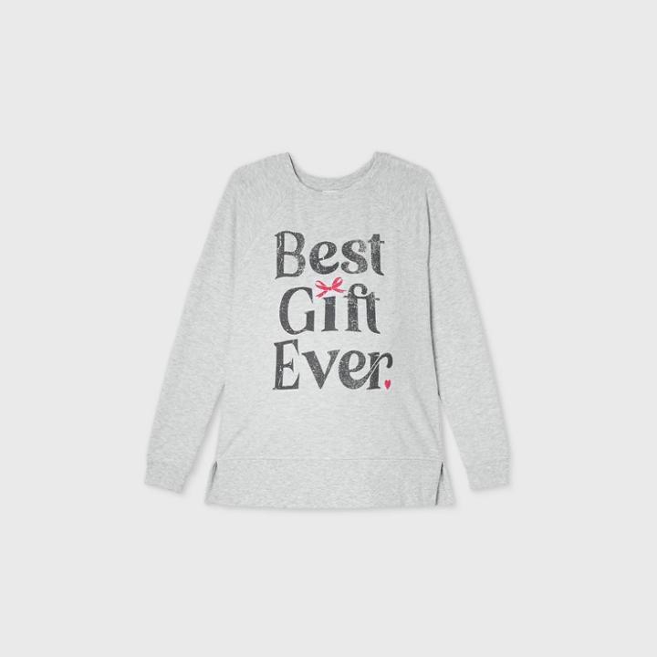 Maternity Best Gift Ever Holiday Graphic Sweatshirt - Isabel Maternity By Ingrid & Isabel Gray