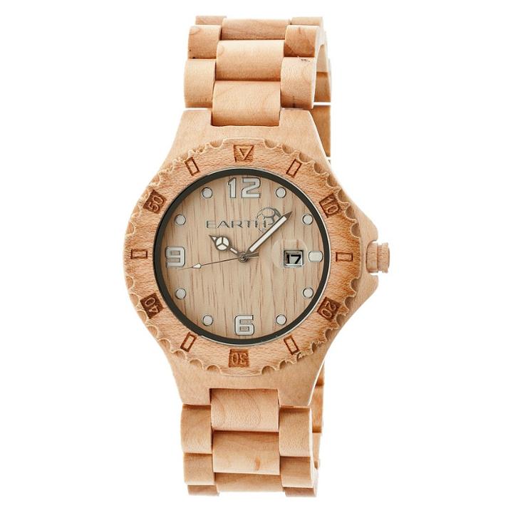 Earth Wood Goods Earth Men's Wristwatch Khaki, Beige