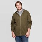 Men's Tall Standard Fit Ultra-soft Full Zip Fleece Hoodie - Goodfellow & Co Late Night Green Lt, Men's, Late Black Green
