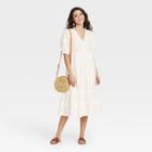 Women's Puff Elbow Sleeve Dress - Universal Thread White