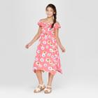 Girls' Floral Print Knit Maxi Dress - Cat & Jack Coral