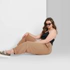 Women's Plus Size High-rise Vintage Jogger Pants - Wild Fable Tan