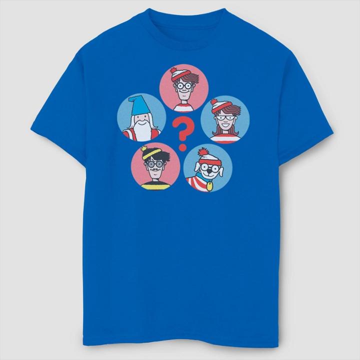 Fifth Sun Boys' Where's Waldo Group Shot T-shirt - Royal Blue