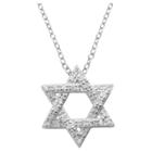 Prime Art & Jewel Sterling Silver Cubic Zirconia Star Of David Pendant Necklace