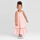Toddler Girls' Embroidered Maxi Dress With Shine - Cat & Jack Pink 2t, Toddler Girl's