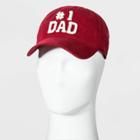 Men's #1 Dad Baseball Hat - Goodfellow & Co Red One Size,