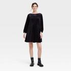 The Nines By Hatch Long Sleeve Velvet Swing Maternity Dress Black Floral