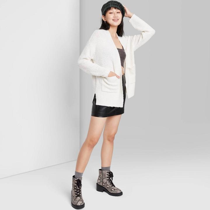 Women's Fuzzy Cardigan - Wild Fable Cream