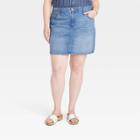 Women's Plus Size High-rise Denim Mini Skirt - Universal Thread Medium Wash 14w,