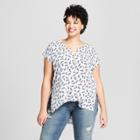 Women's Plus Size Printed Cap Sleeve Top - Universal Thread Blue
