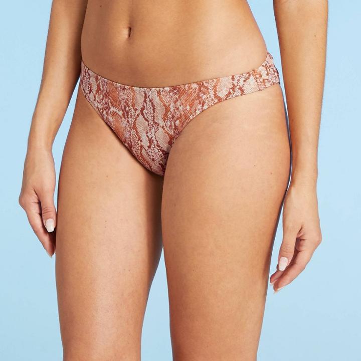 Women's High Leg Extra Cheeky Bikini Bottom - Shade & Shore Lurex